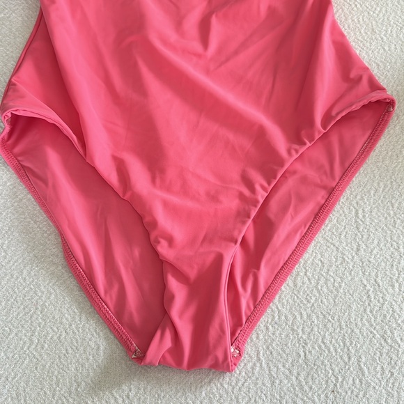 BONDI BORN Gwen Square Neck One-Piece Swimsuit, Rose Color, Size Large,$295 - Picture 8 of 10